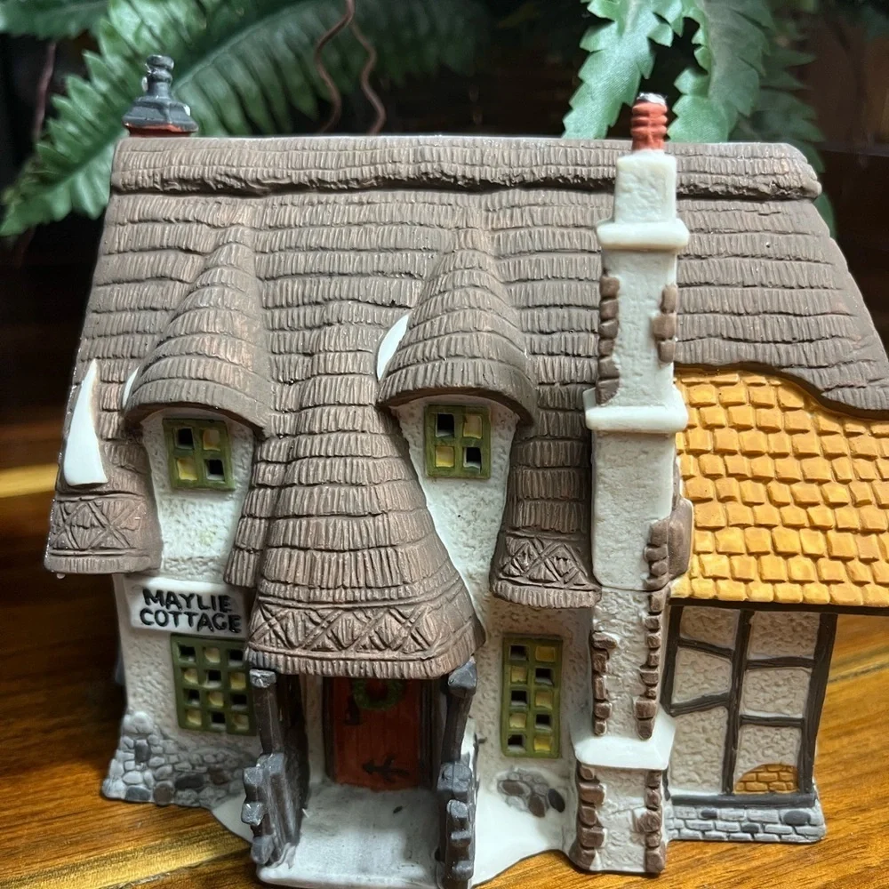 Department 56 Illuminated Cottage with Brown and Cream Accents
